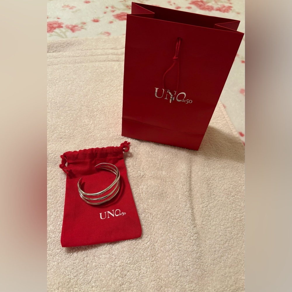 UNO de 50 Triple Silver Bracelet
